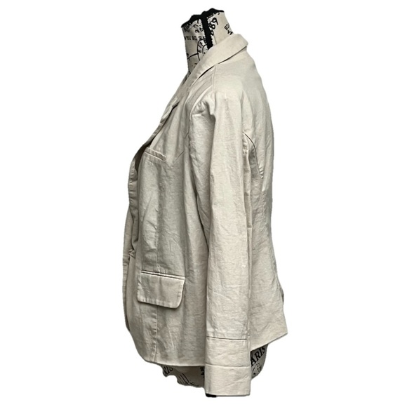 Cato Beige Linen Blazer Single Button Coastal Beach Preppy Lagenlook 14/16W - Picture 3 of 9